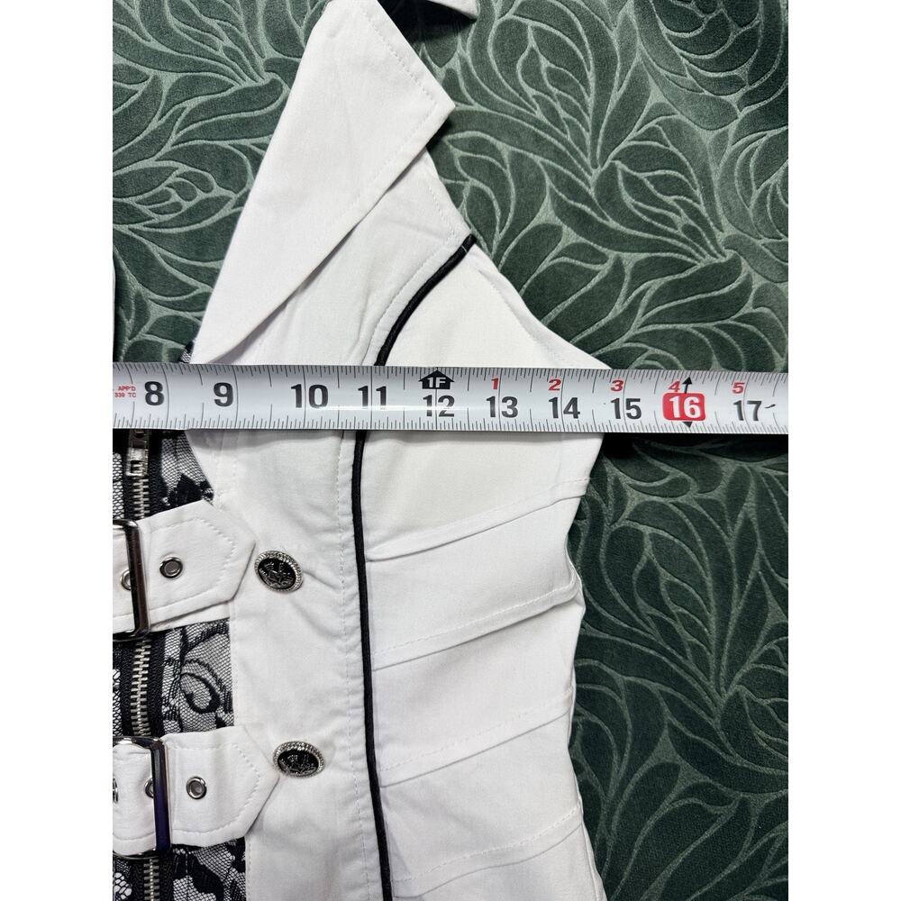 Lydia USA White Halter Corset Top Med Goth Steampunk Rave Victorian Lace 3695 - Picture 5 of 9